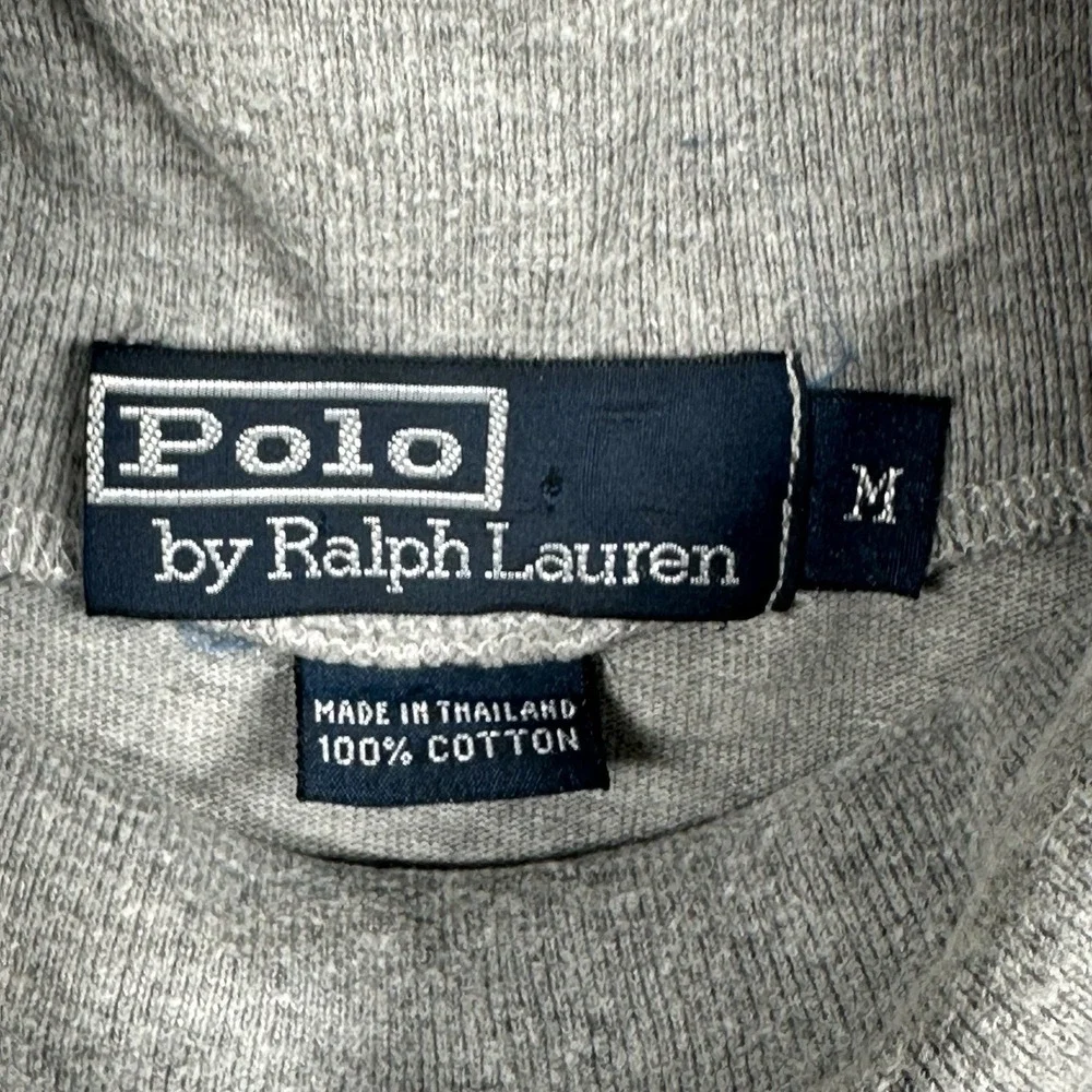 Polo Ralph Lauren Gray‎ 100% Cotton Men's M Turtleneck Long Sleeve Shirt